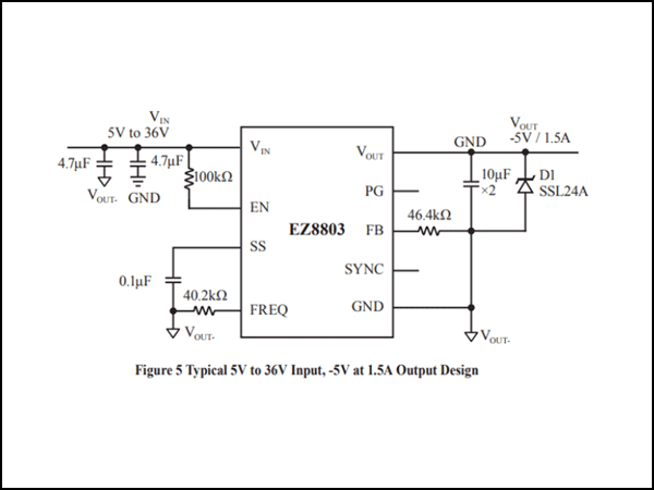 易用、小體積DCDC電源模塊EZ8803負壓方案推薦